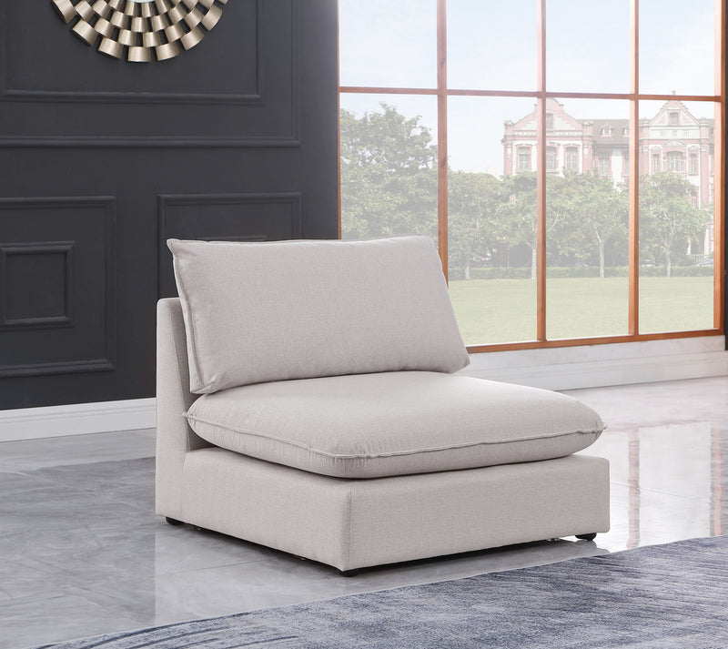 Mackenzie Linen Textured Fabric Upholstered Modular Armless Chair