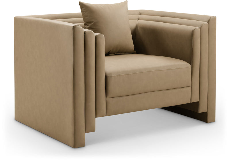 Everett Tan Vegan Leather Upholstered Chair