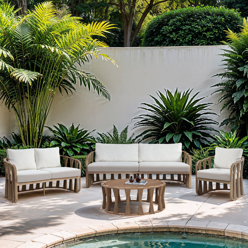 San Pietro Natural Aluminum Outdoor Patio Coffee Table