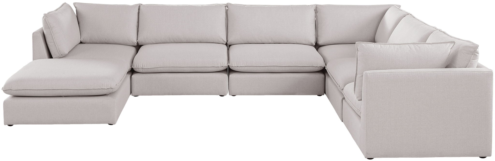 Mackenzie Linen Textured Fabric Upholstered Modular Sectional