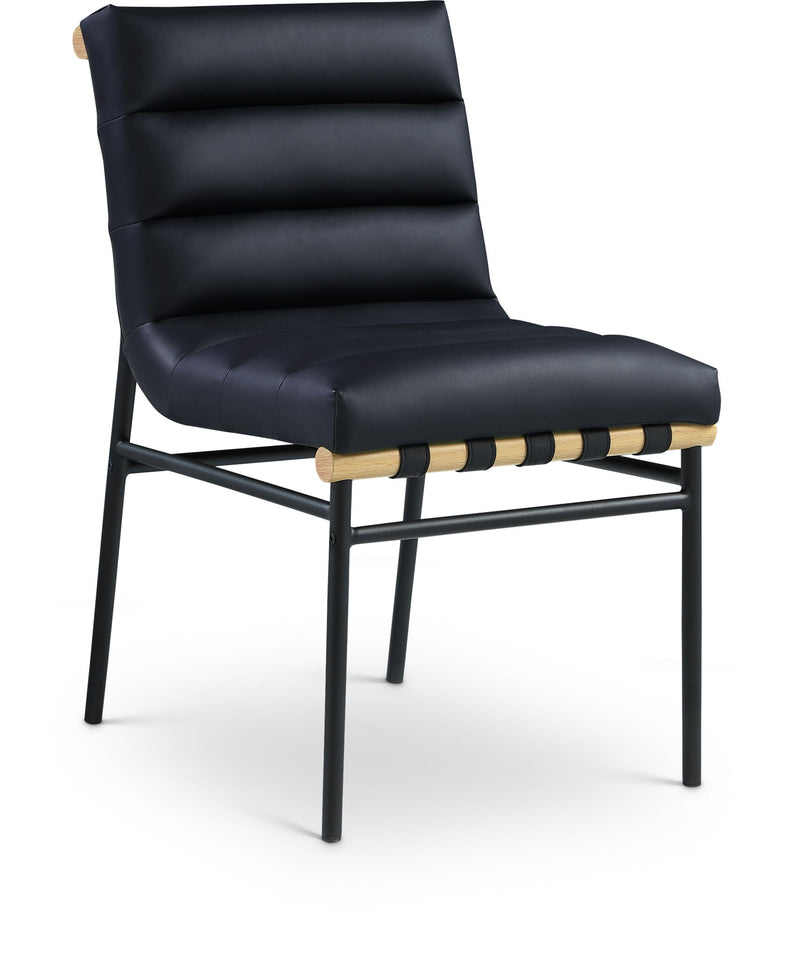 Burke Black Vegan Leather Upholstered Dining Chair
