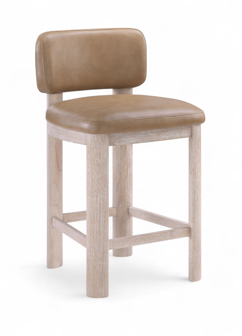 Paloma Tan Vegan Leather Upholstered Counter Stool