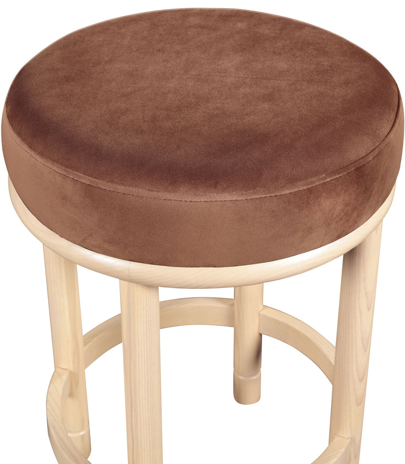 Monette Cognac Velvet Upholstered Counter Stool
