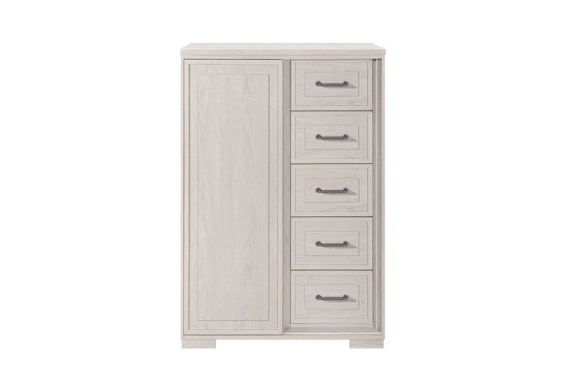Clara - 5 Piece Queen Bedroom Set (Bed, Dresser & Mirror, Nightstand, Chest) - Beige