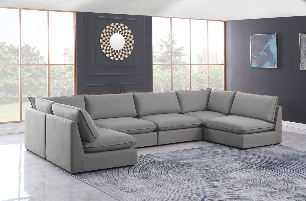 Mackenzie Linen Textured Fabric Upholstered Modular Sectional