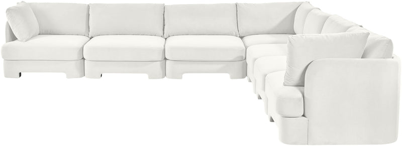 Hammond - Velvet Performance Fabric Upholstered 7 Piece Corner Sectional