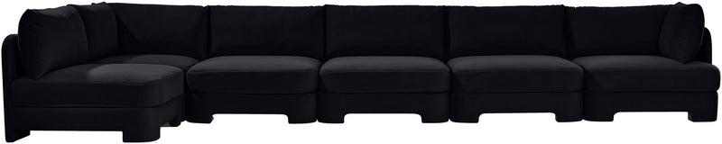 Hammond - Velvet Performance Fabric Upholstered 6 Piece L-Shaped Armless Sectional