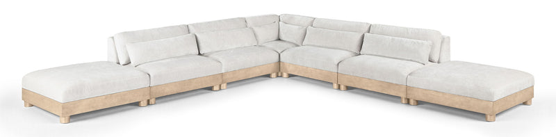 Turin - Chenille Fabric Upholstered Modular Sectional - White
