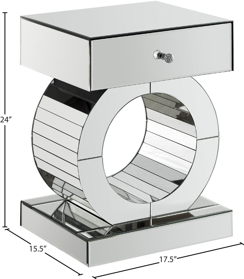 Jocelyn Mirrored End Table