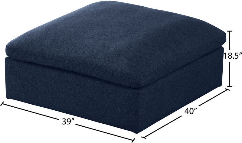 Serene Deluxe Comfort Linen Textured Fabric Upholstered Modular Ottoman