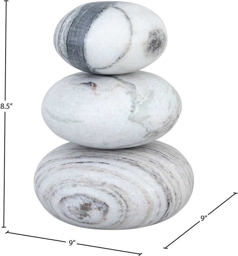 Pumpkin Panda Marble 3pc. Decorative Object