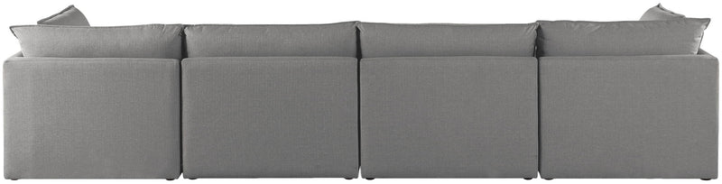Mackenzie 160" Linen Textured Fabric Upholstered 4pc. Modular Sofa