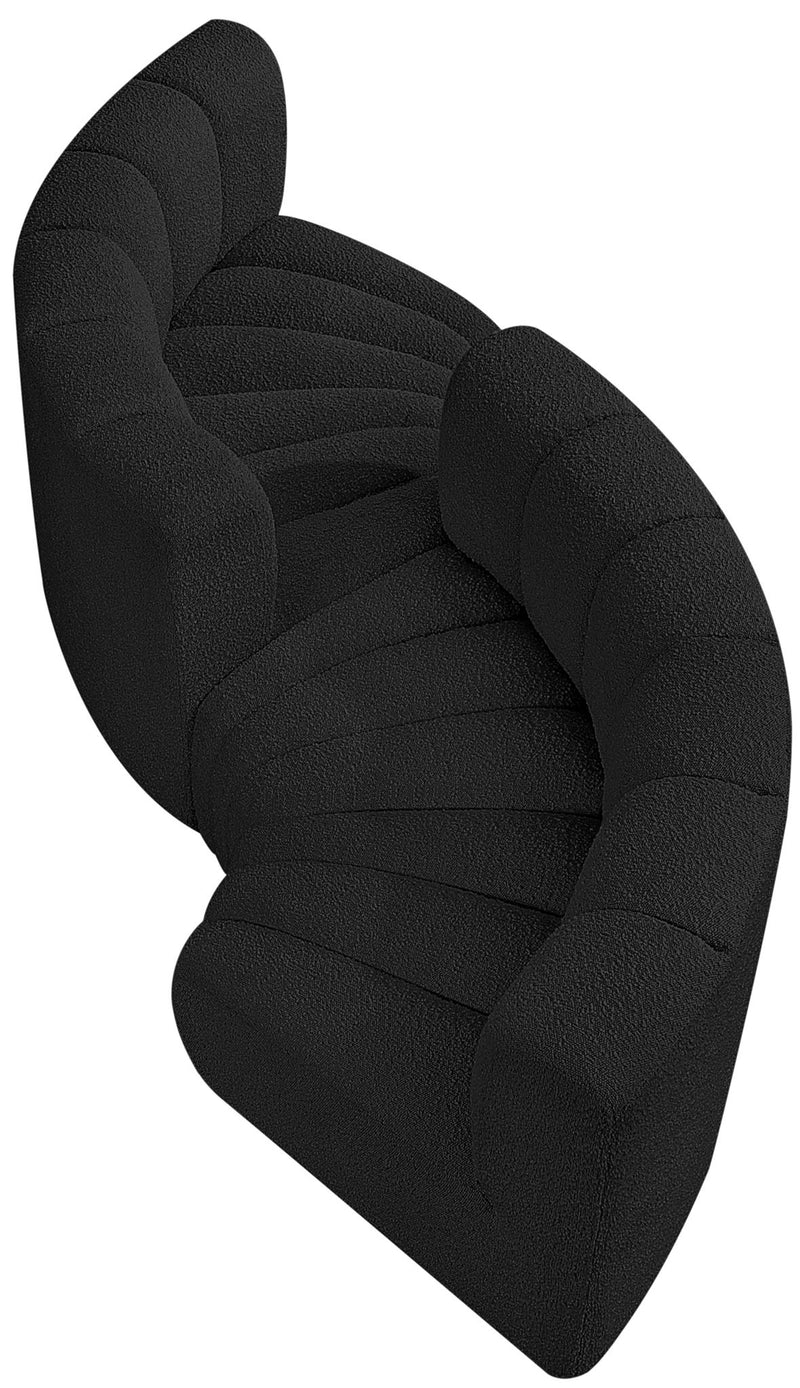 Arc - Boucle Fabric 4 Piece Curved Modular Sofa