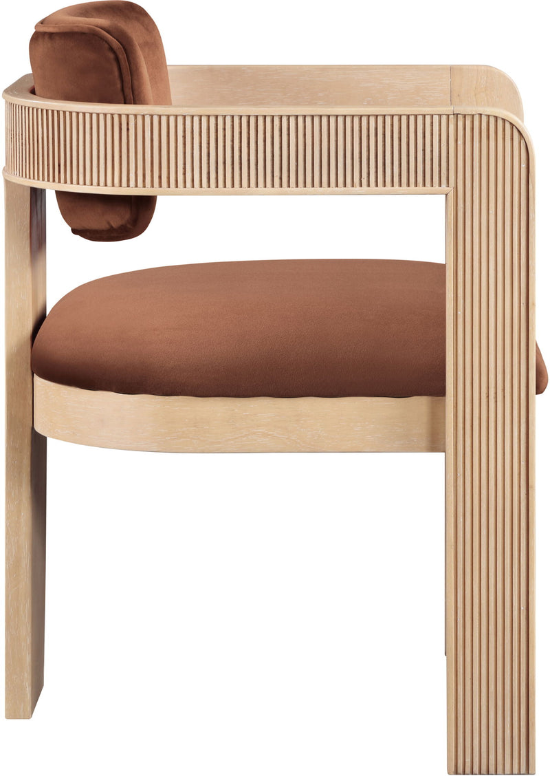 Sacha - Velvet Dining Chair With Natural Base (Set of 2)