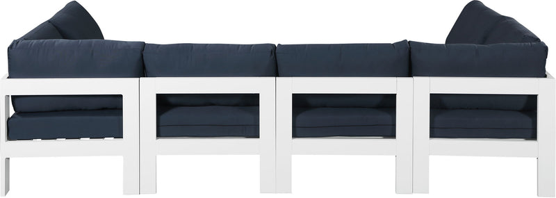 Nizuc - Outdoor Patio 6 Piece Modular Sectional With White Frame