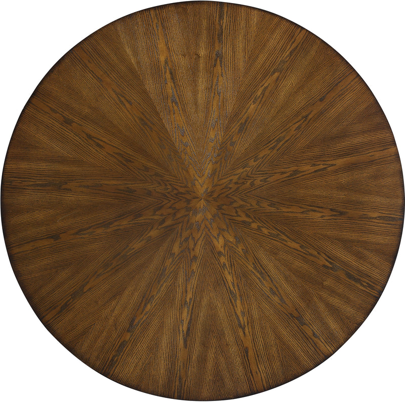 Sheridan 48" Brown Ashburl Veneer Top And Iron Base Dining Table