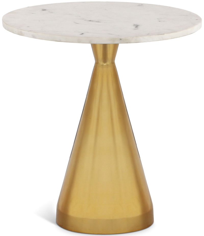Emery White Marble Top And Steel Base End / Side Table