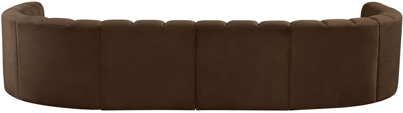 Arc 161" Brown Velvet Upholstered 10pc. Modular Sectional