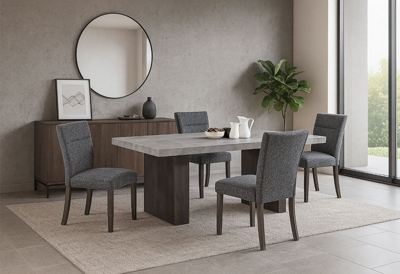 D2410 - Dining Table With Brown Legs - Gray