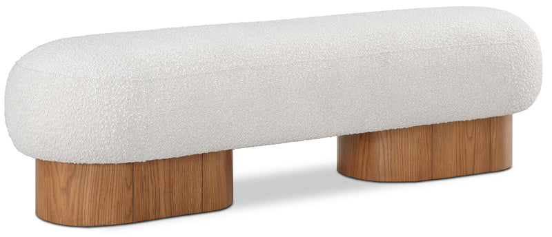 Robertson Cream Boucle Fabric Upholstered Bench