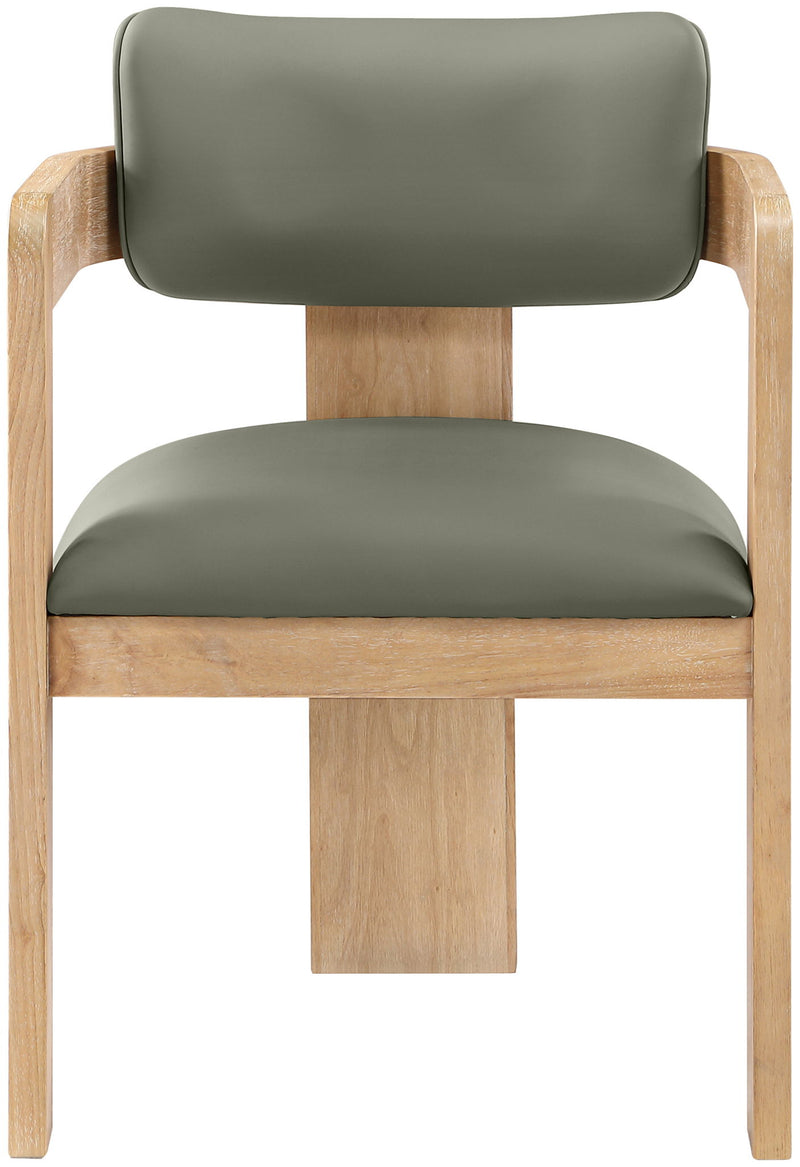 Sacha - Vegan Leather Upholstered Dining Chair With Natural Base (Set of 2)
