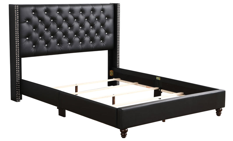 Glory Furniture - Julie - Faux Crystals Tufted Upholstered Bed