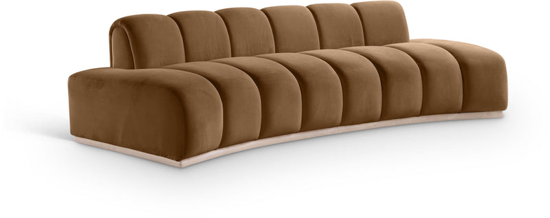 Jace 106" Saddle Velvet Upholstered Sofa