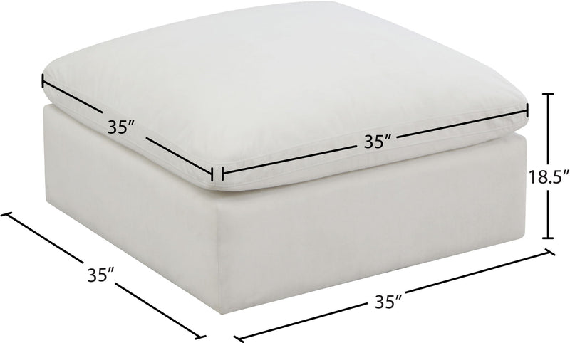 Plush Standard Comfort Velvet Upholstered Modular Ottoman