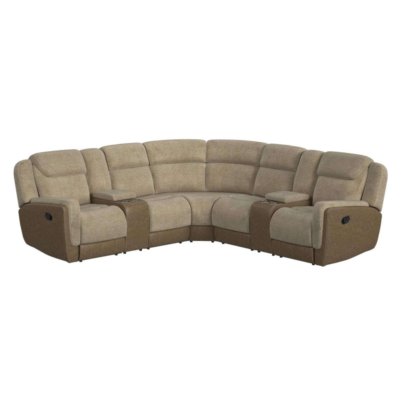 Gray sectional sofa with reclining features