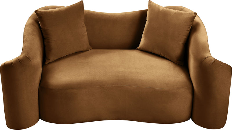 Destin 70" Saddle Velvet Upholstered Loveseat