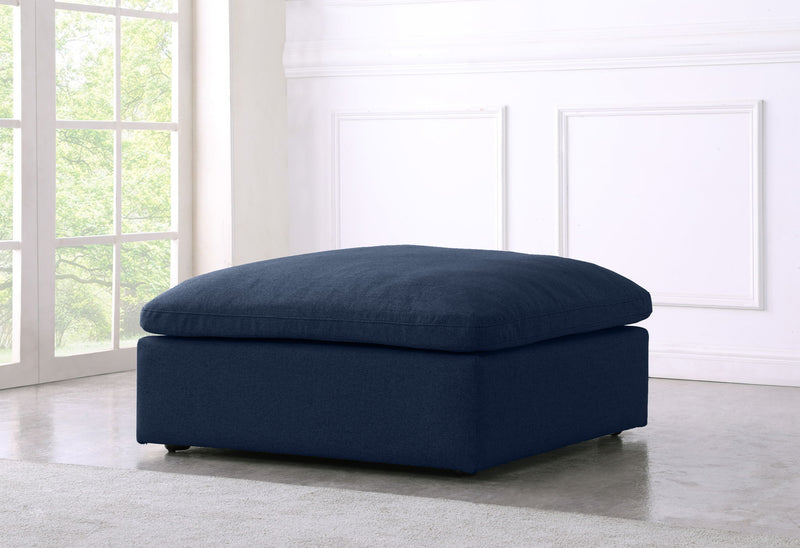Serene Deluxe Comfort Linen Textured Fabric Upholstered Modular Ottoman