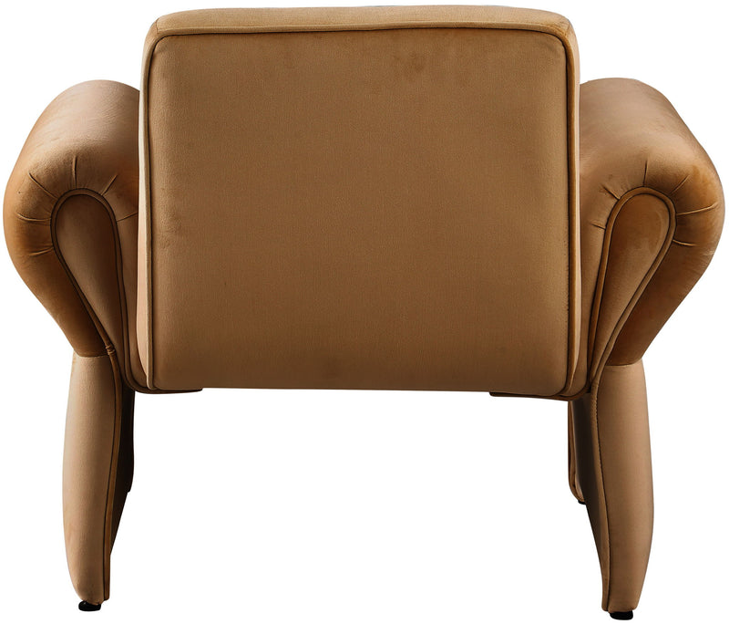 Fleurette Saddle Velvet Upholstered Accent Chair