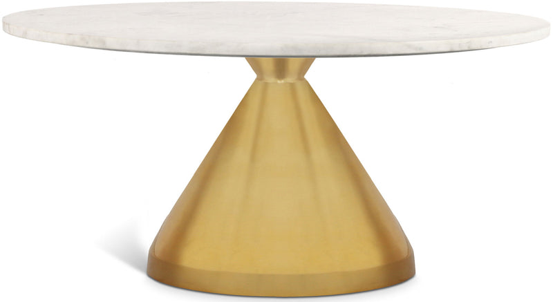 Emery White Marble Top And Steel Base Coffee Table