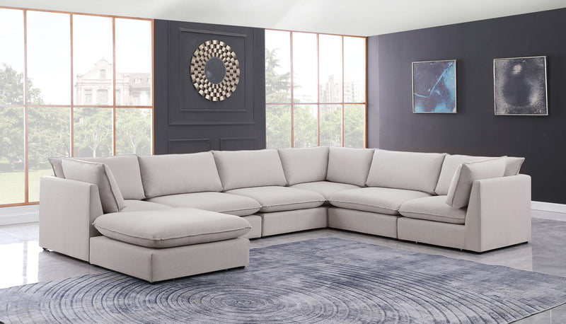 Mackenzie Linen Textured Fabric Upholstered Modular Sectional