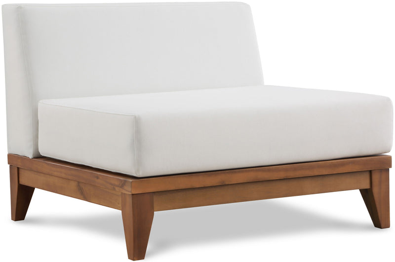 Rio Off White Off White Water Resistant Fabric Upholstered Outdoor Patio Modular Armless Chair