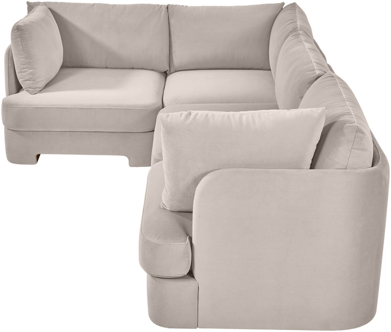 Hammond - Velvet Performance Fabric Upholstered 4 Piece Sectional
