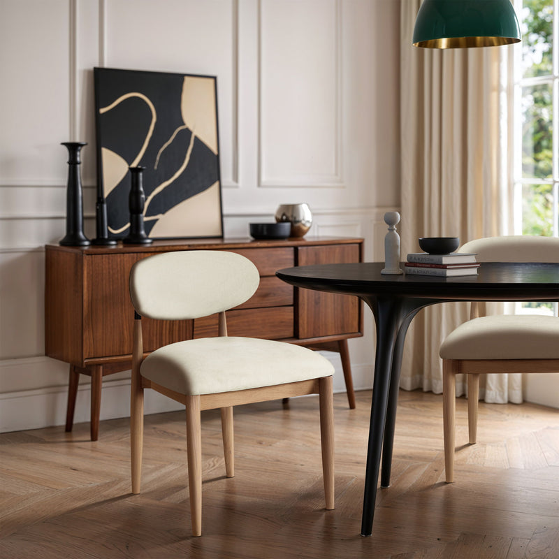 Riccio Cream Performance Fabric Upholstered Dining Side Chair