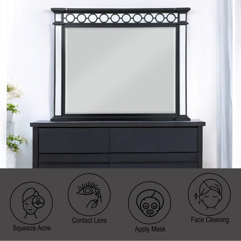 Varian II - Mirror - Mirrored, Black & Sliver