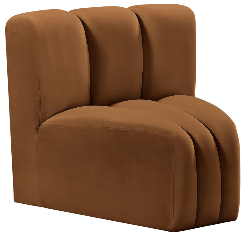 Arc Saddle Velvet Upholstered Modular Curved Corner Chair