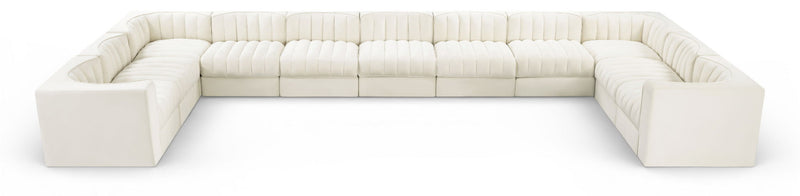Rummi - Velvet Performance Fabric Upholstered 11 Piece Modular Sectional