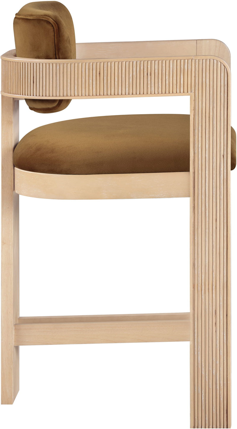 Sacha Saddle Velvet Upholstered Counter Stool