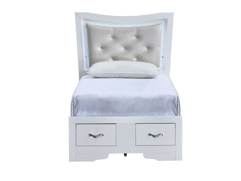 Glory Furniture - Lorana - Storage Bed With Upholstered Headboard