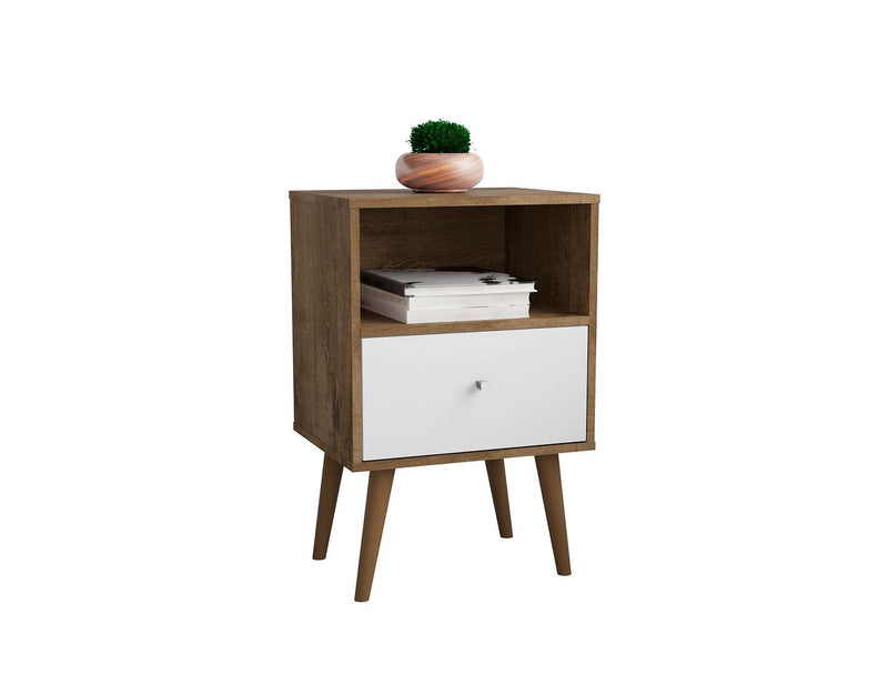 Manhattan Liberty - Nightstand Wtth Rustic Brown Frame