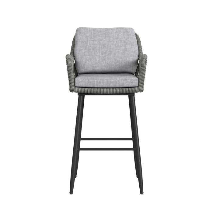 Bayhill - Fabric Barstool (Set of 2) - Black / Gray