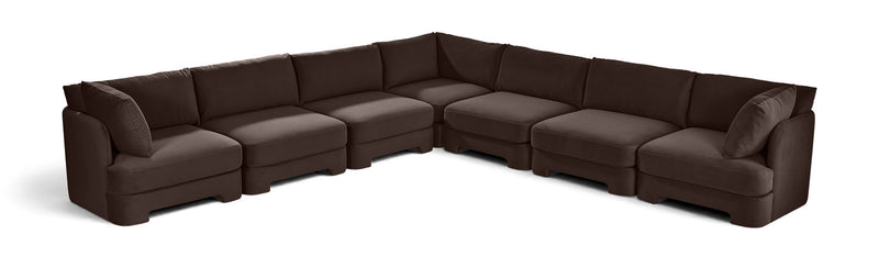 Hammond - Velvet Performance Fabric Upholstered 7 Piece Corner Sectional