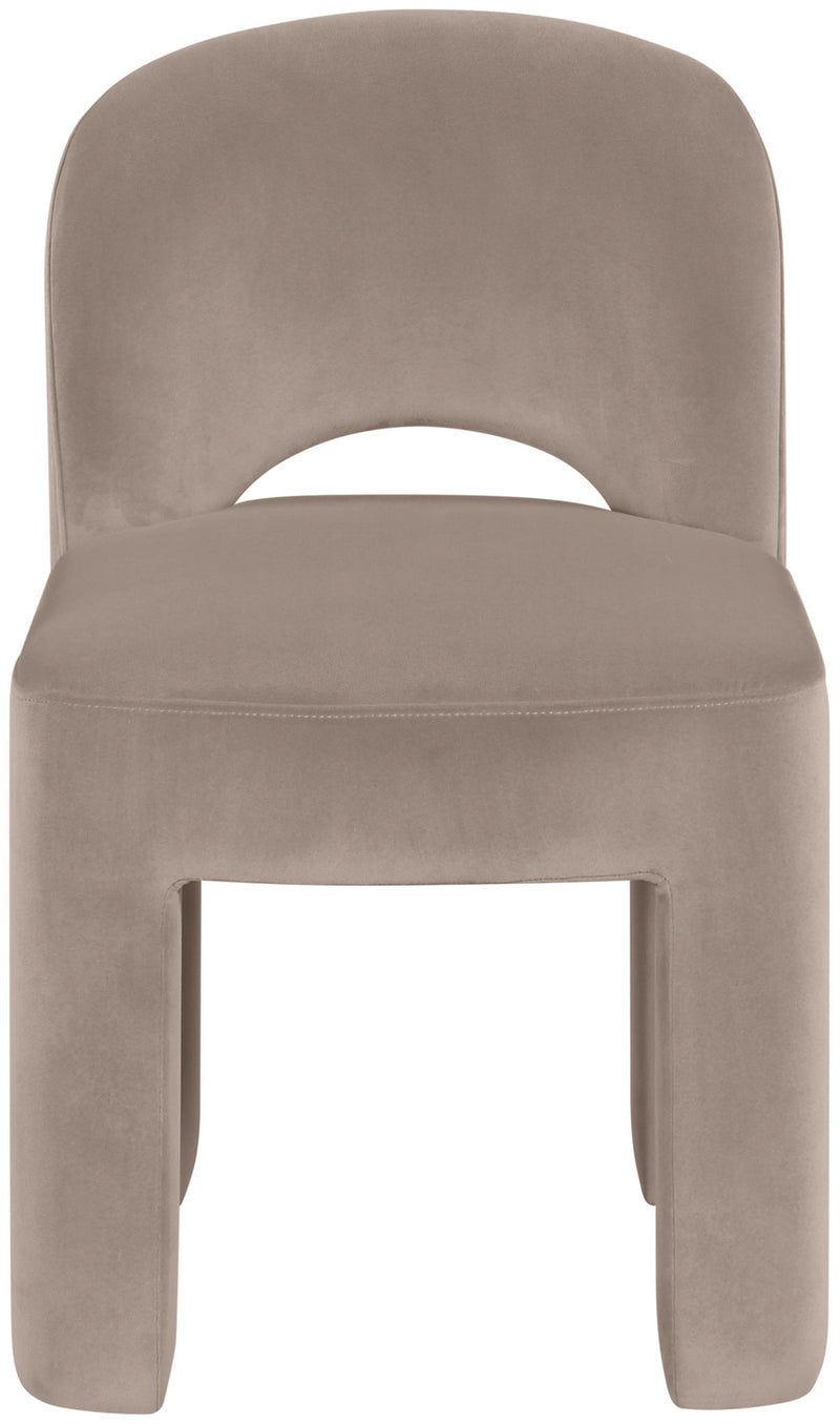 Celine - Velvet Performance Fabric Upholstered Dining Chair (Set of 2) - Taupe