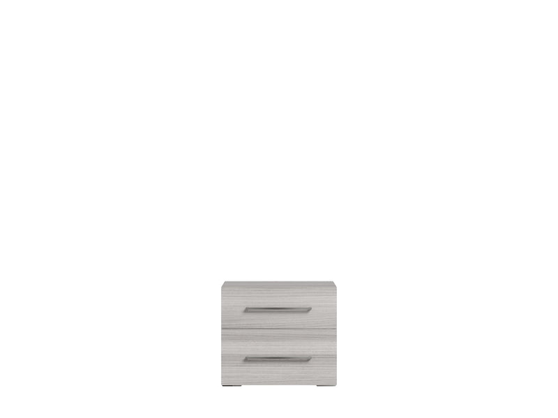 Mia - Nightstand With Handles - White / Gray / Silver
