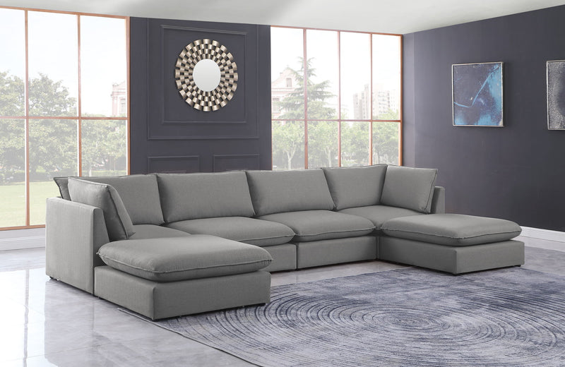 Mackenzie Linen Textured Fabric Upholstered Modular Sectional