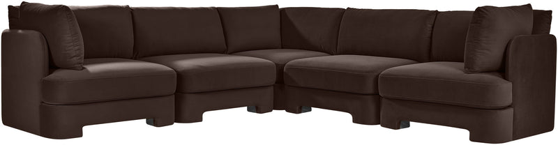 Hammond - Velvet Performance Fabric Upholstered 5 Piece Corner Sectional