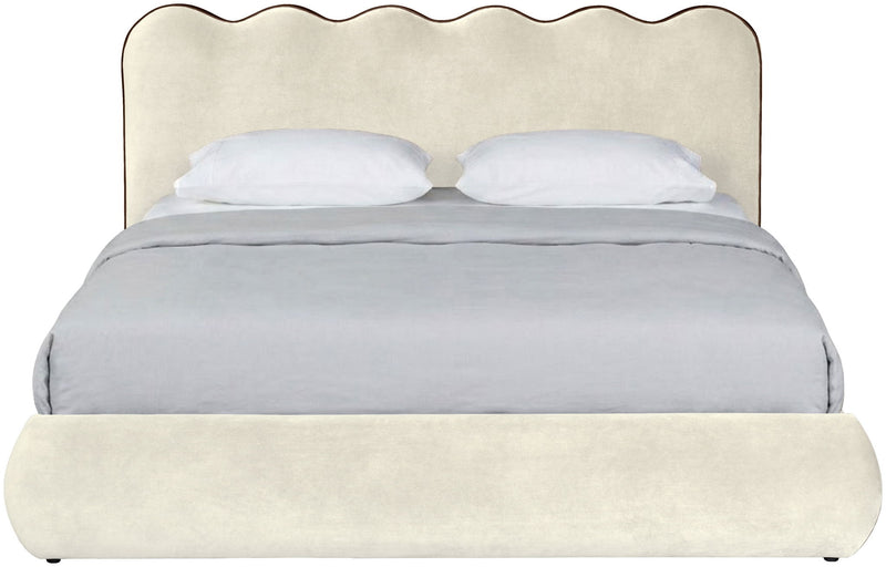 Tempo - Velvet Upholstered Bed - Cream